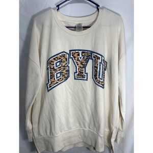 BYU Cougars Gameday Couture Women's  Pullover Sweatshirt - White Crew Neck Sz L